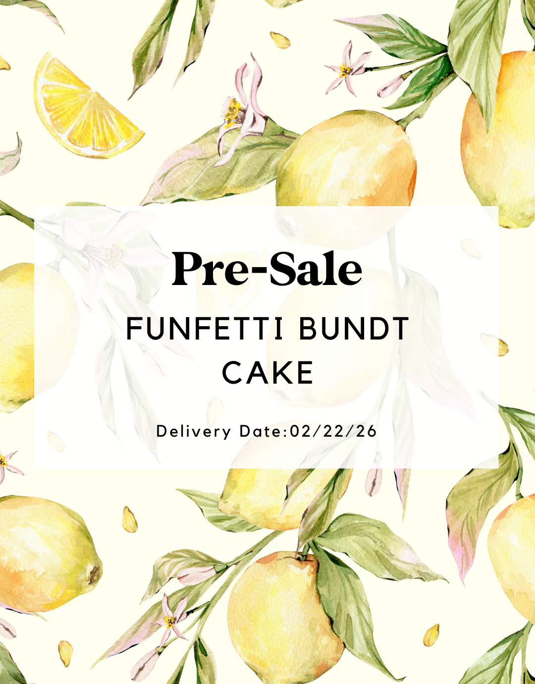 Funfetti Bundt Cake (Pre-Sale)
